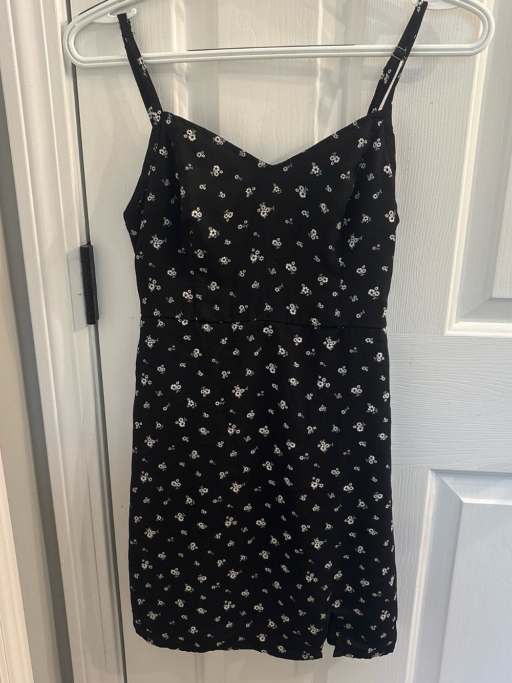 Hollister Black Floral Spaghetti-Strap Dress